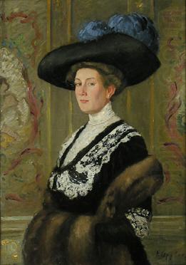Ernst Oppler Portrait einer Dame mit Hut china oil painting image